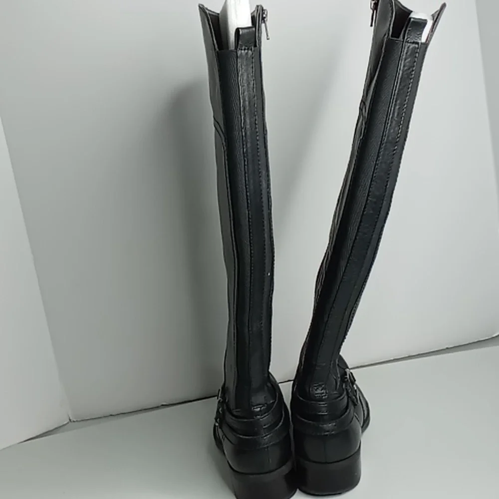Audrey Brooke Black Knee-High Leather Boots - sz 8.5M